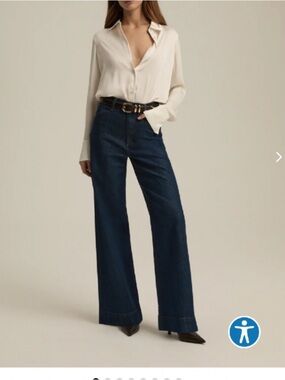 FAVORITE DAUGHTER The Mischa High-Rise Wide Leg Jeans in Pepper wash - Size: 24